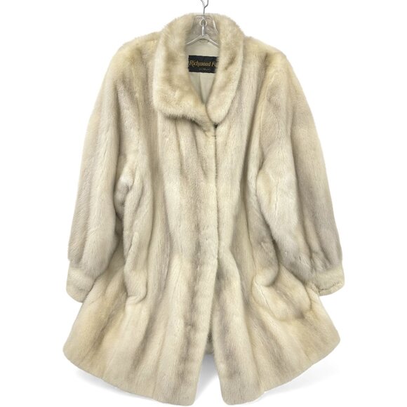 Vintage Mink Fur Coat Off White ivory Women's Large - Picture 1 of 12